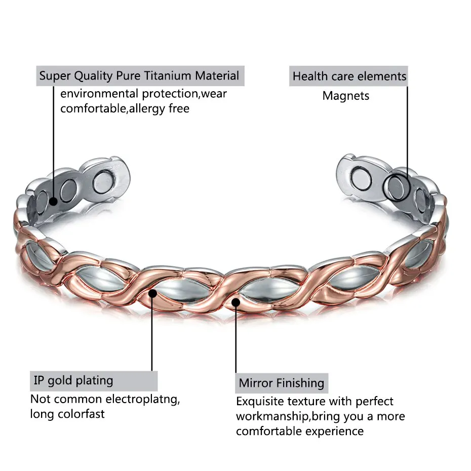 Lady Cuff Healthy Charm Copper Magnetic Bangle-Bracelets