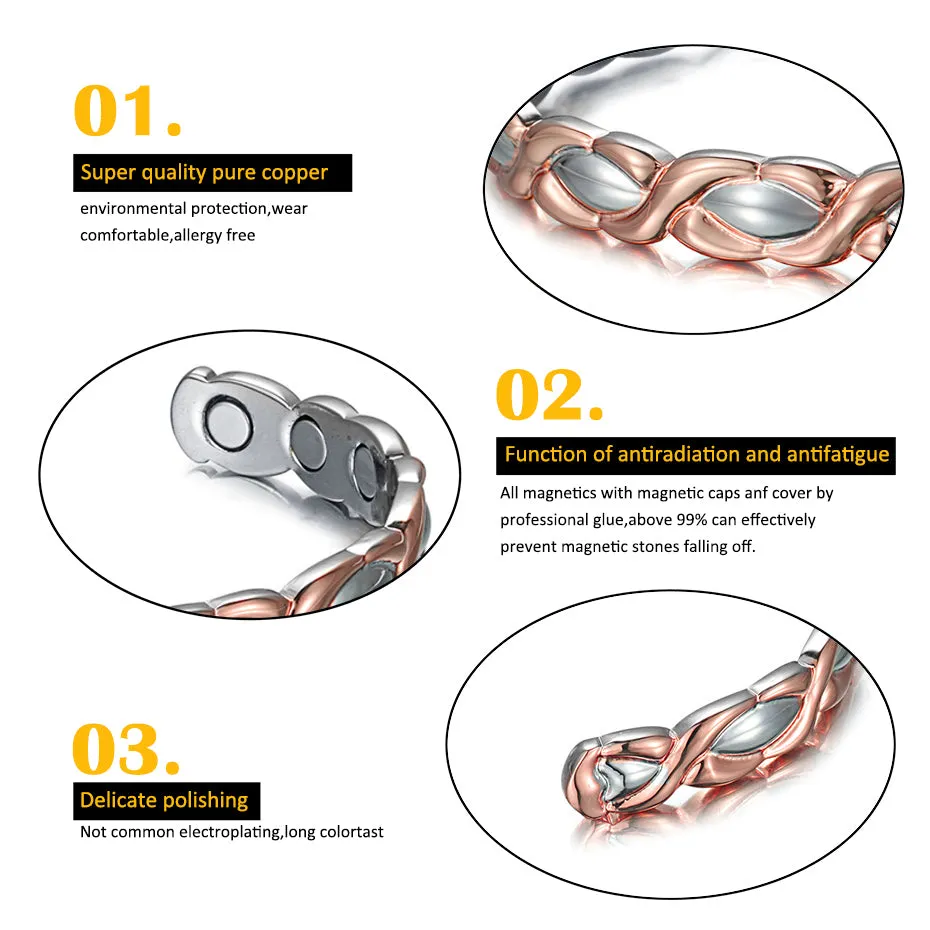 Lady Cuff Healthy Charm Copper Magnetic Bangle-Bracelets