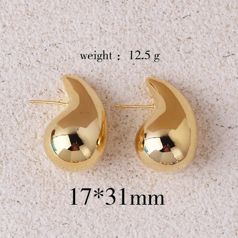 Lady Glams Asscher Oversized Chunky Gold Drop Earrings – Make a Statement with Timeless Elegance