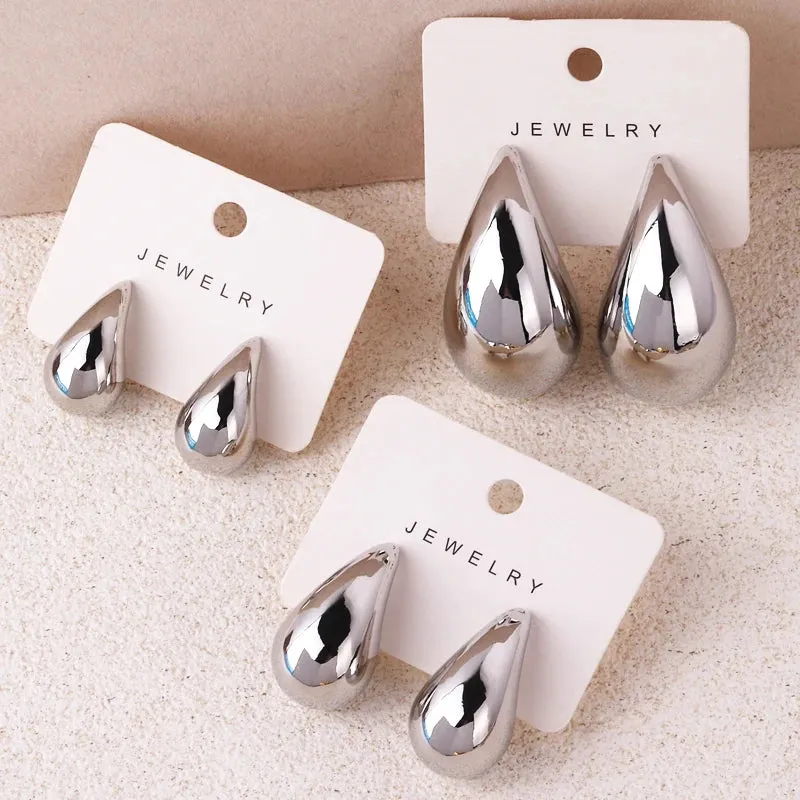 Lady Glams Asscher Oversized Chunky Gold Drop Earrings – Make a Statement with Timeless Elegance