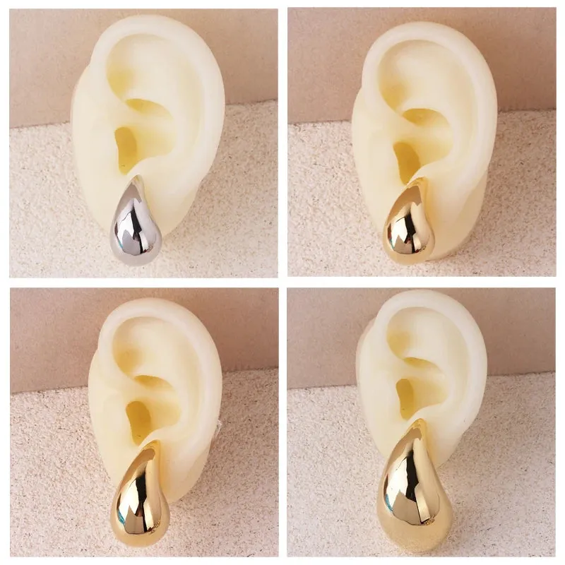 Lady Glams Asscher Oversized Chunky Gold Drop Earrings – Make a Statement with Timeless Elegance