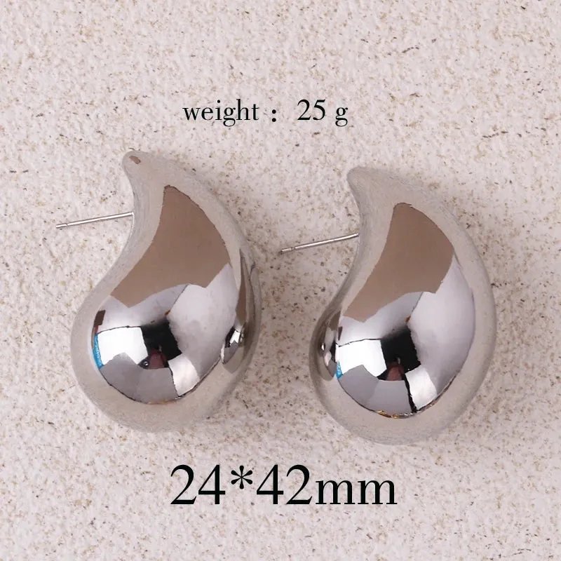 Lady Glams Asscher Oversized Chunky Gold Drop Earrings – Make a Statement with Timeless Elegance