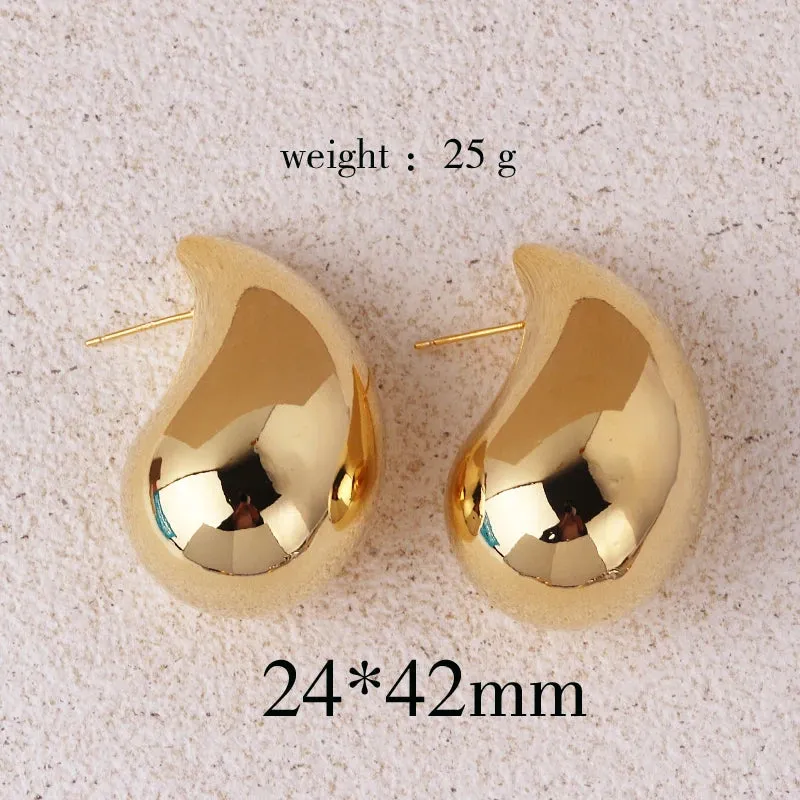 Lady Glams Asscher Oversized Chunky Gold Drop Earrings – Make a Statement with Timeless Elegance