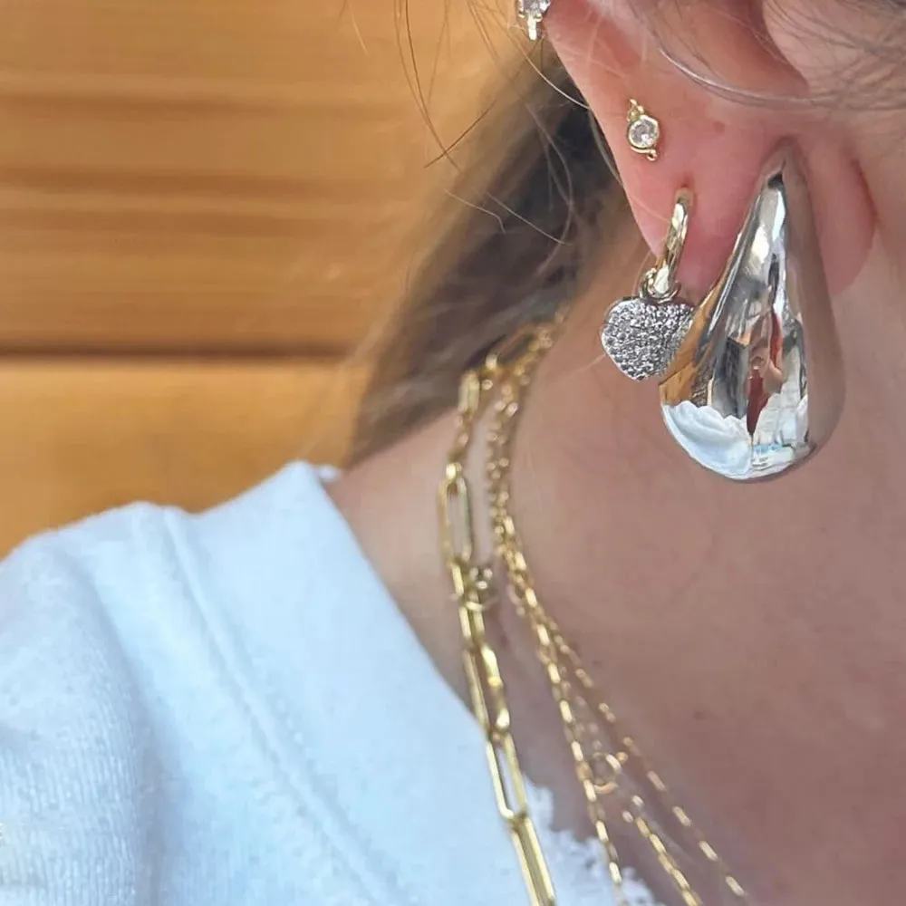 Lady Glams Asscher Oversized Chunky Gold Drop Earrings – Make a Statement with Timeless Elegance