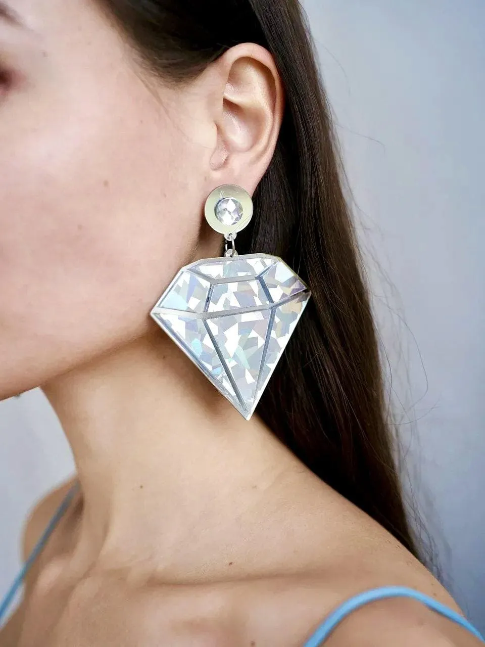 Large Diamonds Shining Creative Earrings