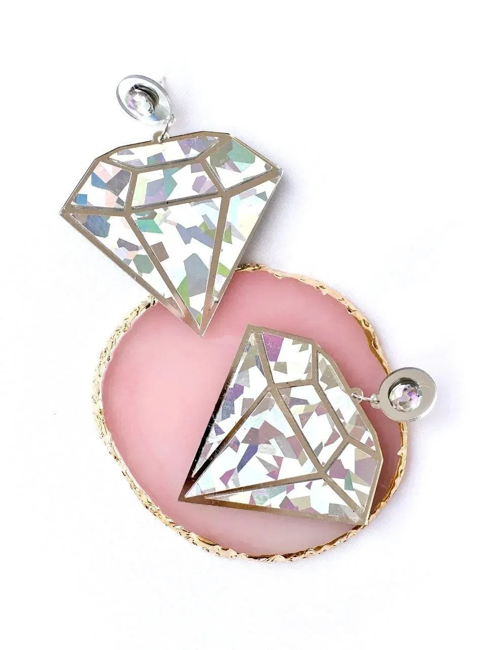 Large Diamonds Shining Creative Earrings