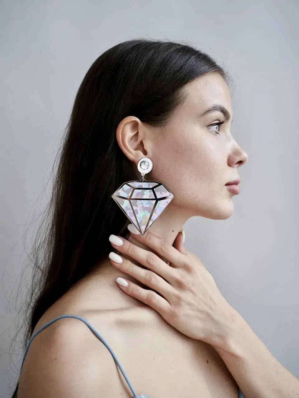 Large Diamonds Shining Creative Earrings