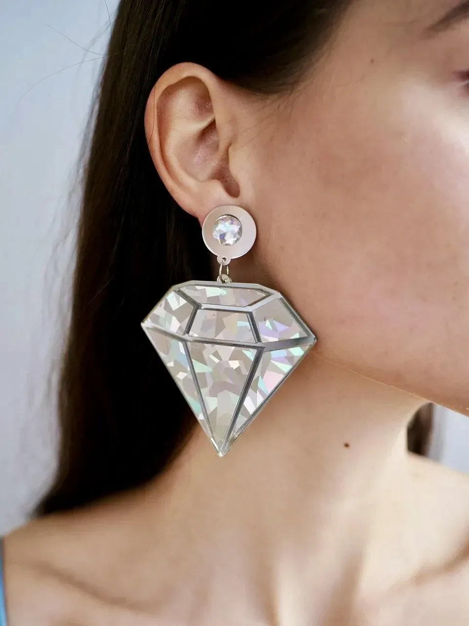 Large Diamonds Shining Creative Earrings