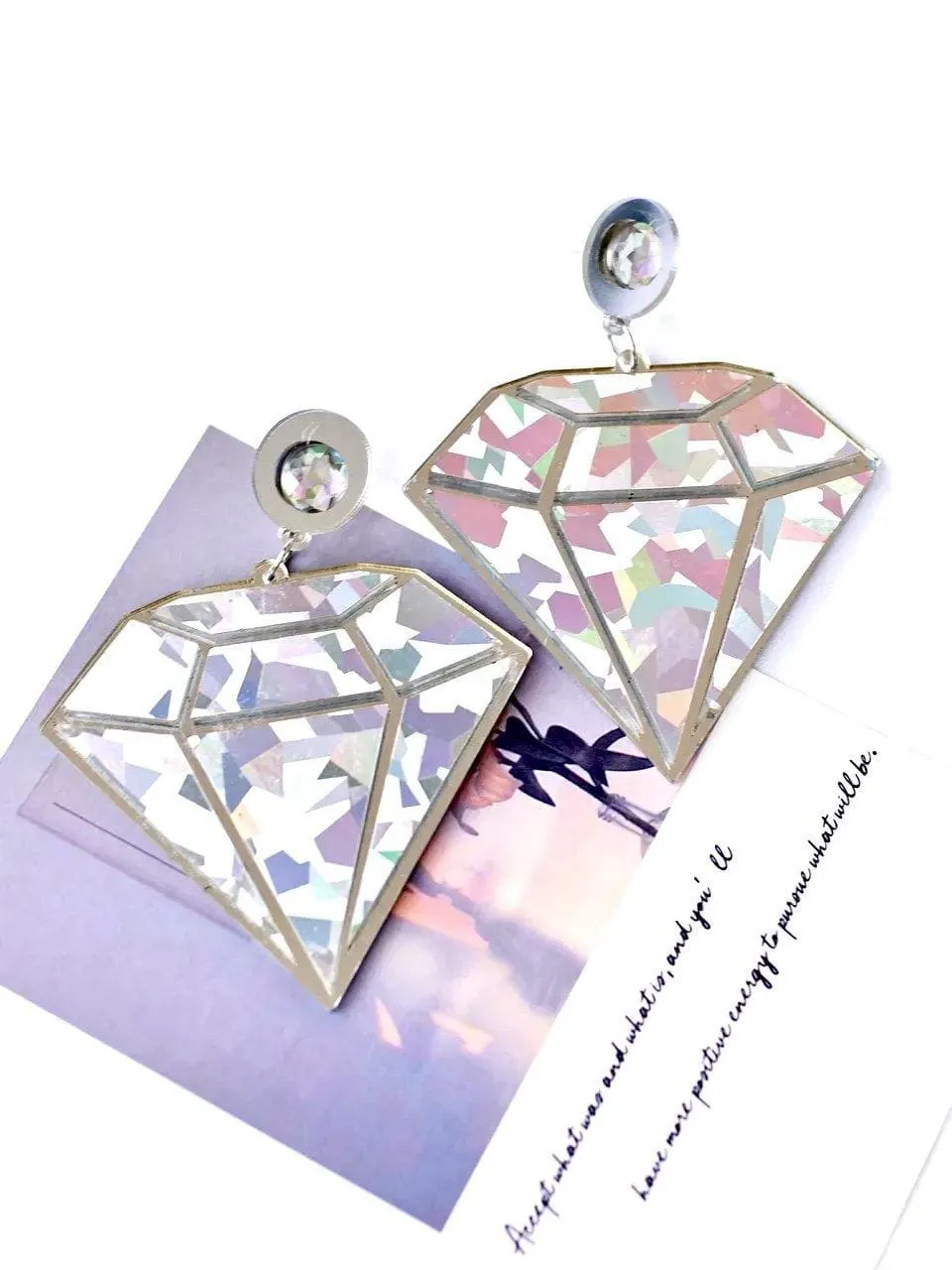 Large Diamonds Shining Creative Earrings