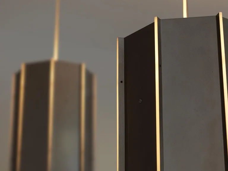 Large RAAK Pendants Model 'B-1011' in Aluminum and Perspex
