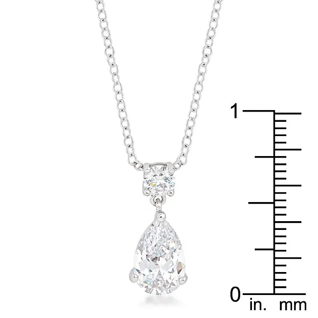 LOVCIA Elegant Pear-Cut Cubic Zirconia Chandelier Necklace