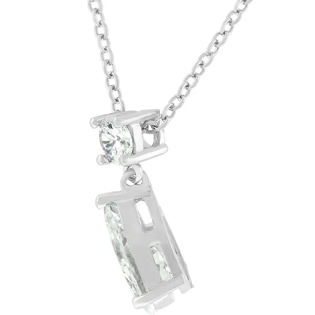 LOVCIA Elegant Pear-Cut Cubic Zirconia Chandelier Necklace