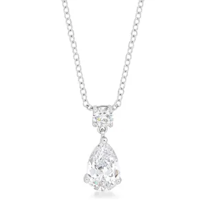 LOVCIA Elegant Pear-Cut Cubic Zirconia Chandelier Necklace