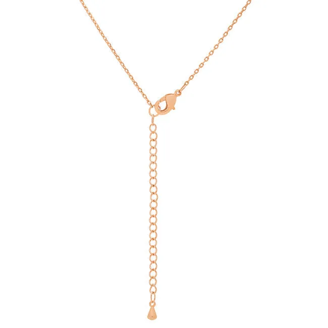 LOVCIA Elegant Rose Gold-Tone Initial W Necklace