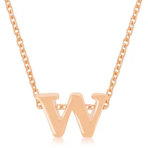 LOVCIA Elegant Rose Gold-Tone Initial W Necklace