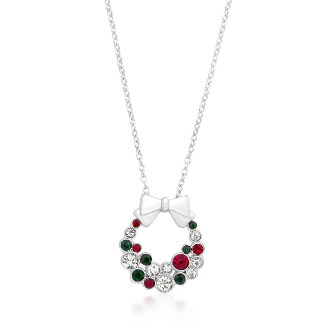 LOVCIA Festive Crystal Wreath Necklace