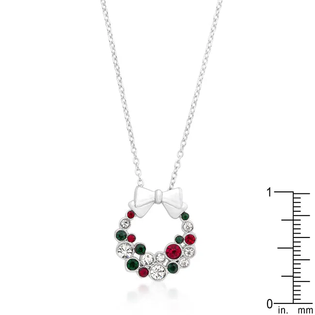 LOVCIA Festive Crystal Wreath Necklace