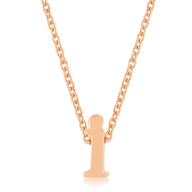 LOVCIA Initial I Necklace in Rose Gold Tone