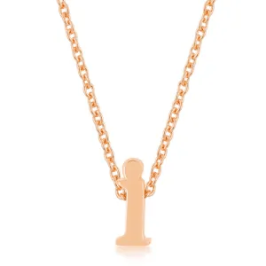 LOVCIA Initial I Necklace in Rose Gold Tone