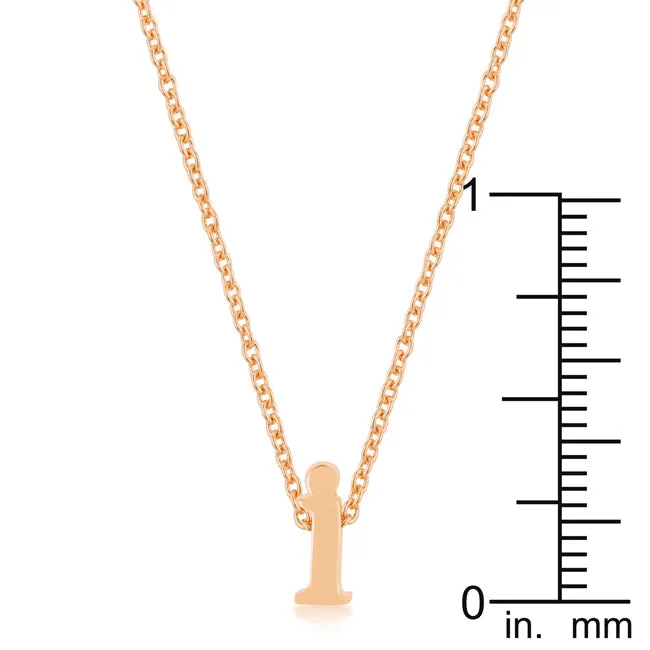 LOVCIA Initial I Necklace in Rose Gold Tone