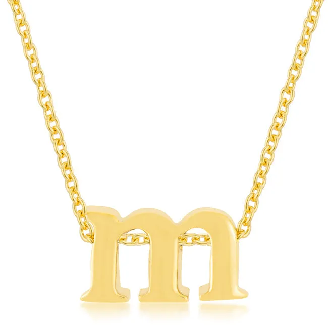 LOVCIA Monogram M Gold Necklace Pendant