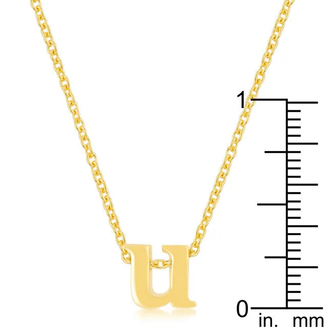 LOVCIA Radiant Gold Tone U Initial Necklace