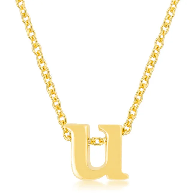 LOVCIA Radiant Gold Tone U Initial Necklace