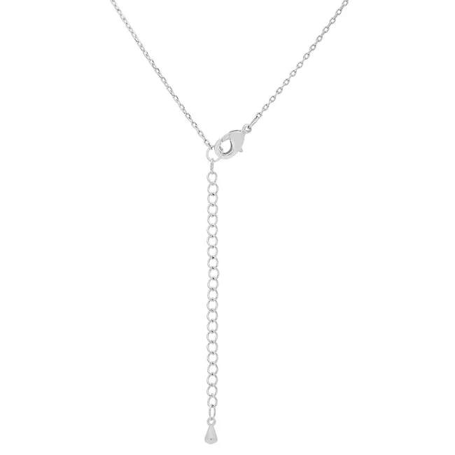LOVCIA Rhodium Shiny Initial X Necklace in Silver Tone