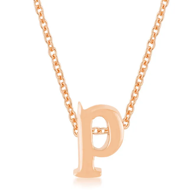LOVCIA Rose Gold Tone Initial P Necklace