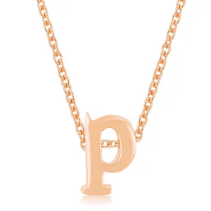 LOVCIA Rose Gold Tone Initial P Necklace