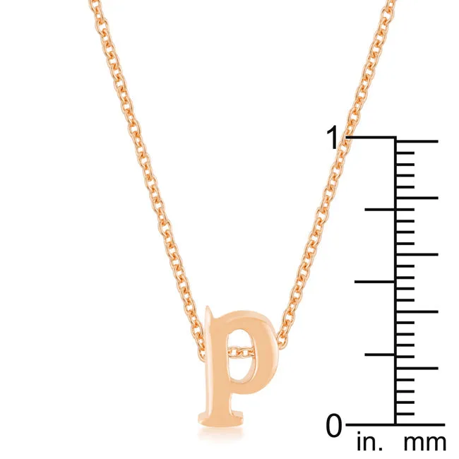 LOVCIA Rose Gold Tone Initial P Necklace