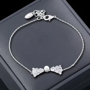 lovely crystal bow crown pink flowers bracelets for women