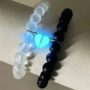 Luminous Glow in the Dark Couple Heart Bracelet