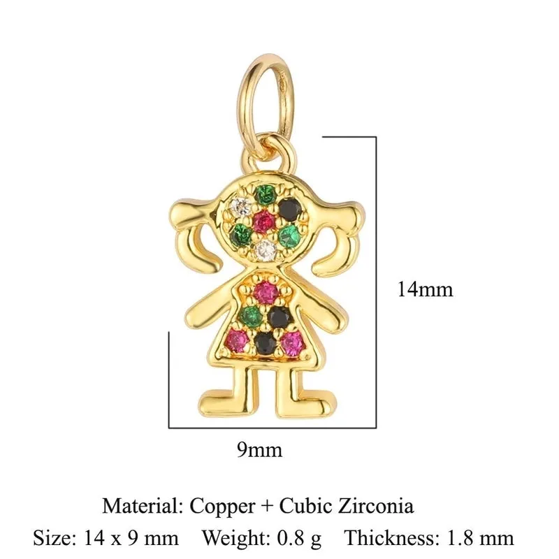 Luxurious Star Moon Heart Shape Copper Plating Inlay Zircon 18k Gold Plated Charms Jewelry Accessories
