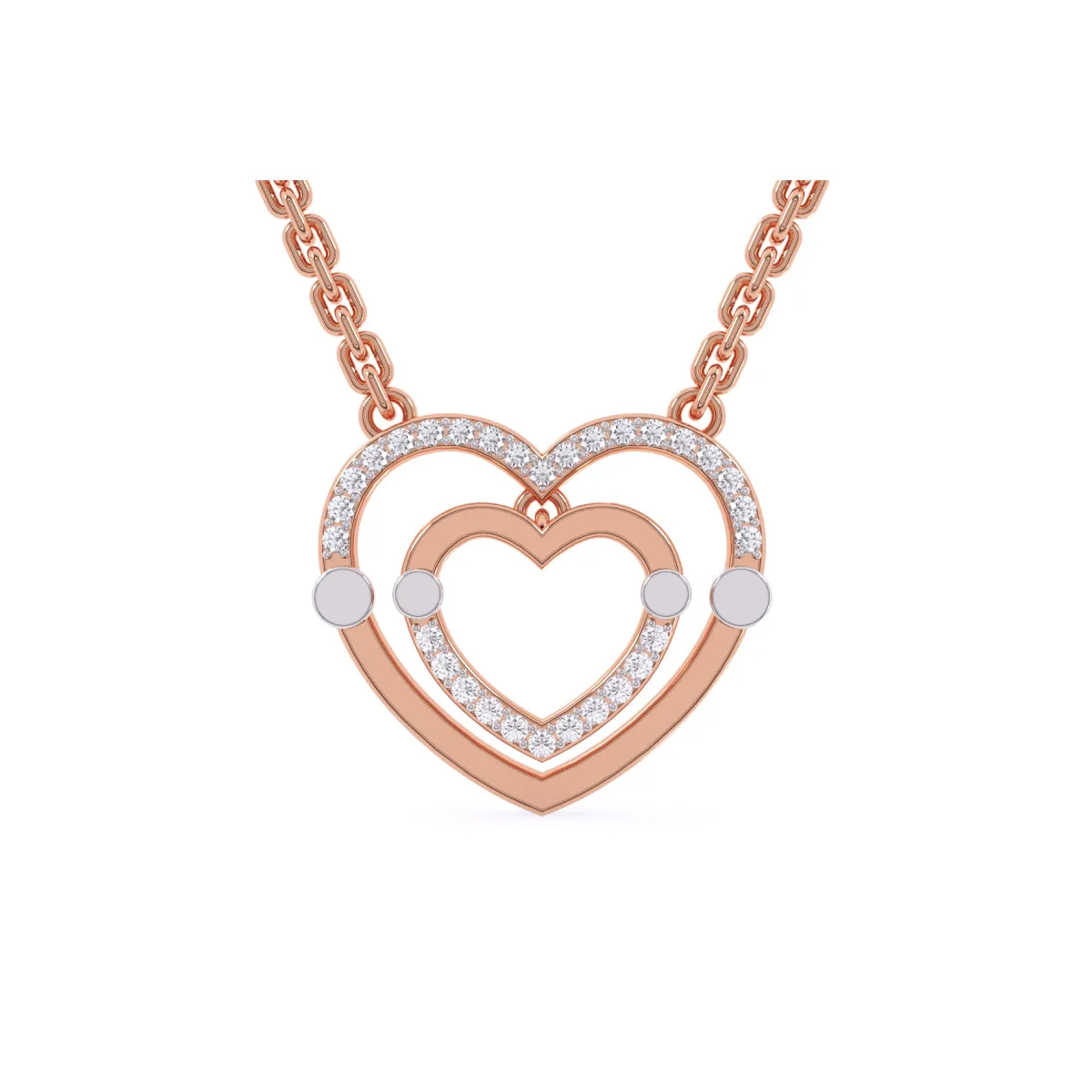 Luxury Double Heart Shaped Pendant