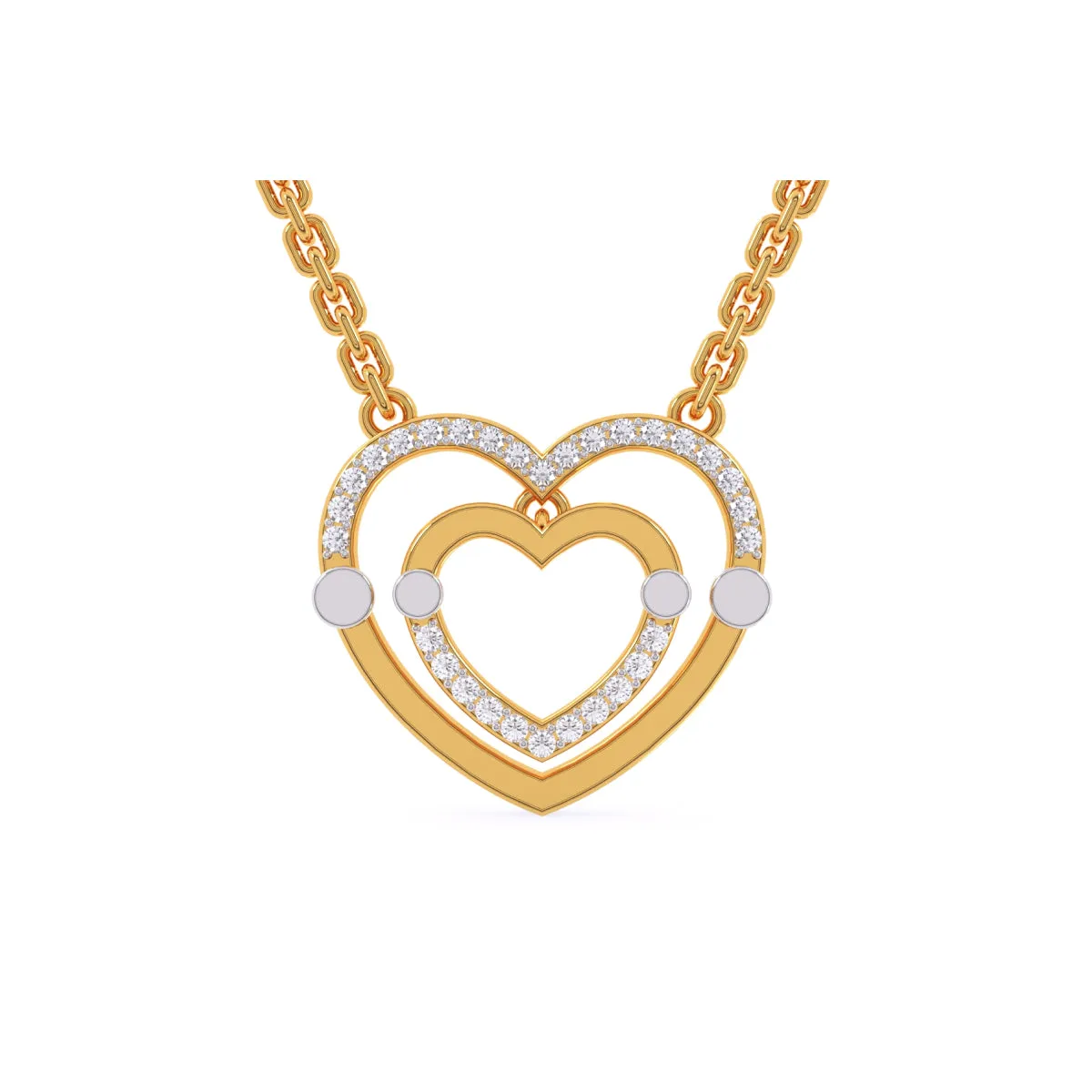 Luxury Double Heart Shaped Pendant