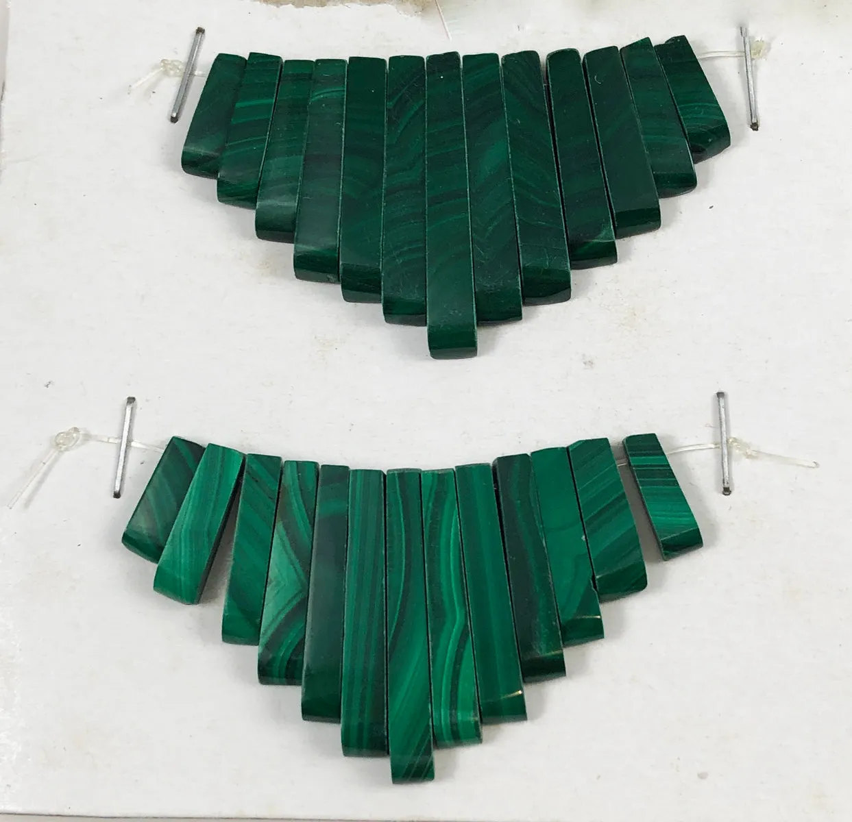 Malachite Fan Pendants Vintage