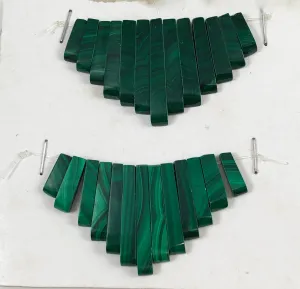 Malachite Fan Pendants Vintage