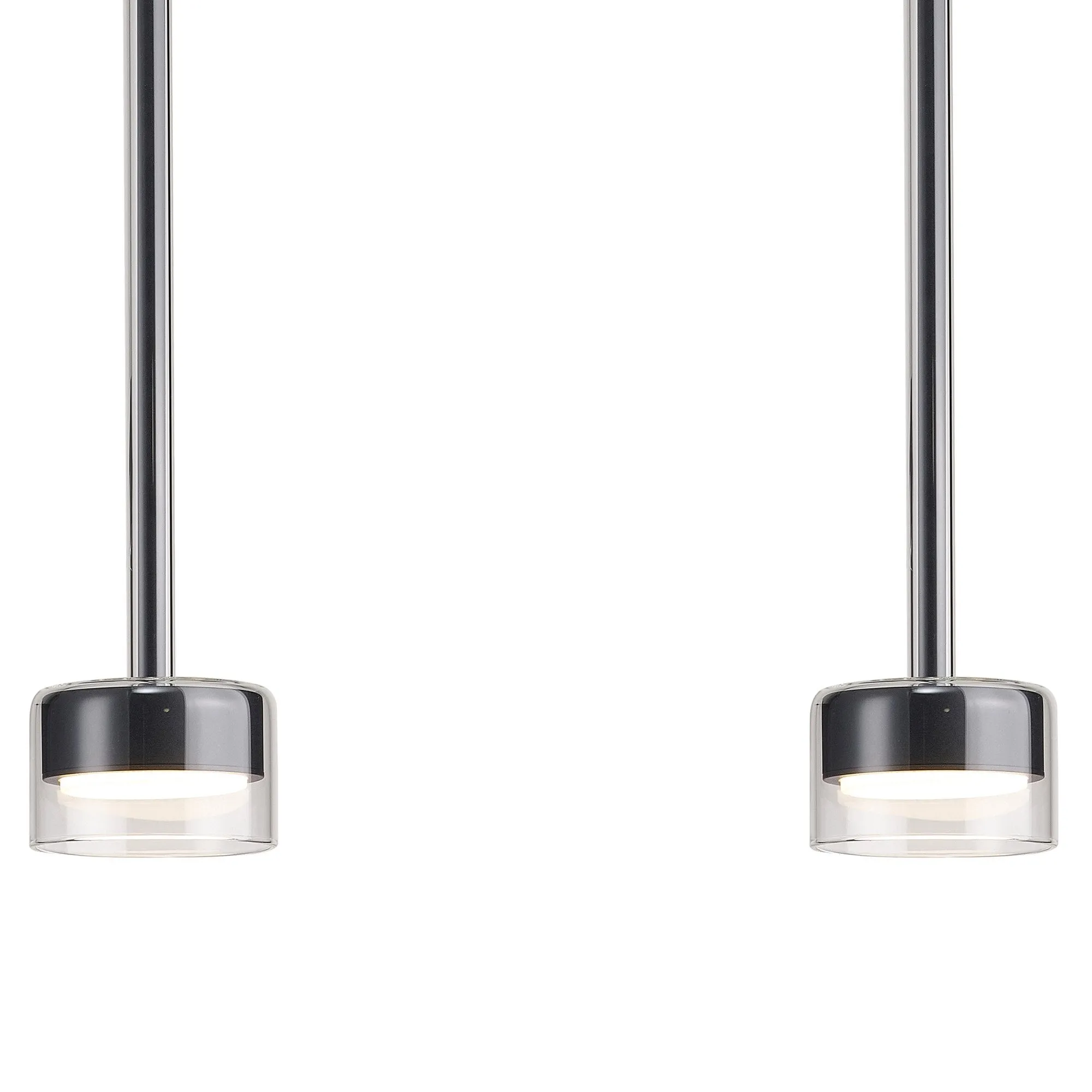 Mantra M7882 Tonic 3 Light Linear Pendant Chrome/Black/Clear Glass