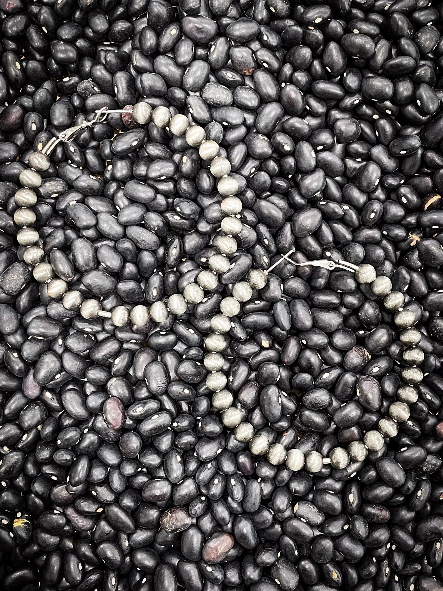Marcy Navajo Style Pearl Hoop Earrings