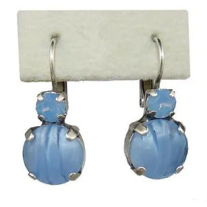 Mariana Handmade Swarovski Crystal Large Round Earrings 1037 1343 Blue Opal Swirl