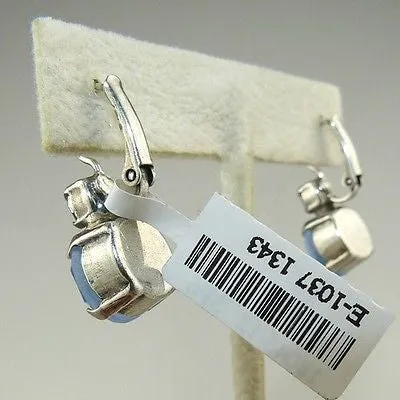 Mariana Handmade Swarovski Crystal Large Round Earrings 1037 1343 Blue Opal Swirl