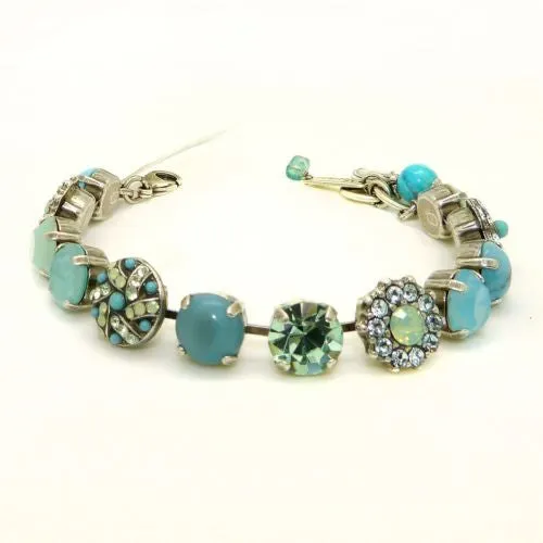 Mariana Handmade Swarovski Crystal Silver Bracelet 4259 M1065 Chrysolite Opal Indian