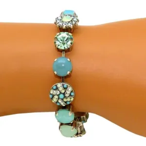 Mariana Handmade Swarovski Crystal Silver Bracelet 4259 M1065 Chrysolite Opal Indian
