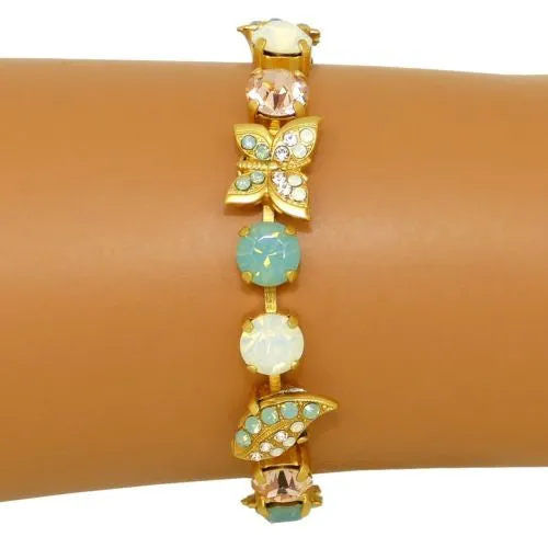 Mariana Handmade Swarovski Gold Bracelet Butterfly 23439 Seaside Opal Peach