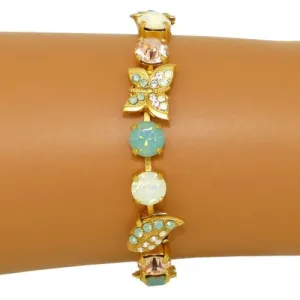 Mariana Handmade Swarovski Gold Bracelet Butterfly 23439 Seaside Opal Peach