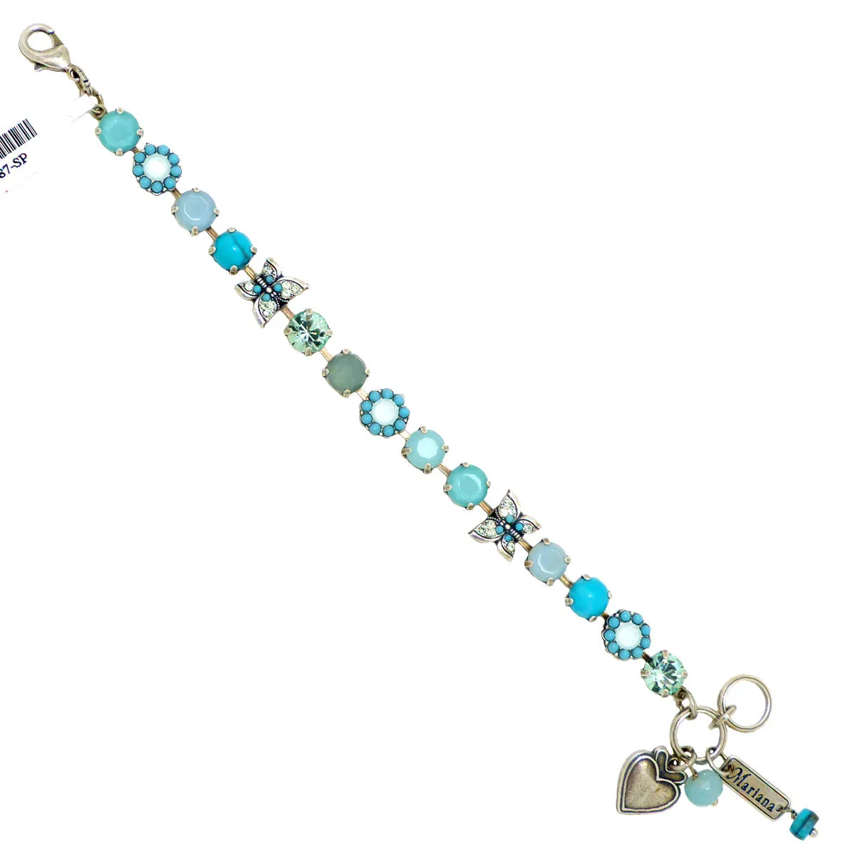 Mariana Handmade Swarovski Silver Bracelet 4063 M1087 Butterfly Flower Turquoise