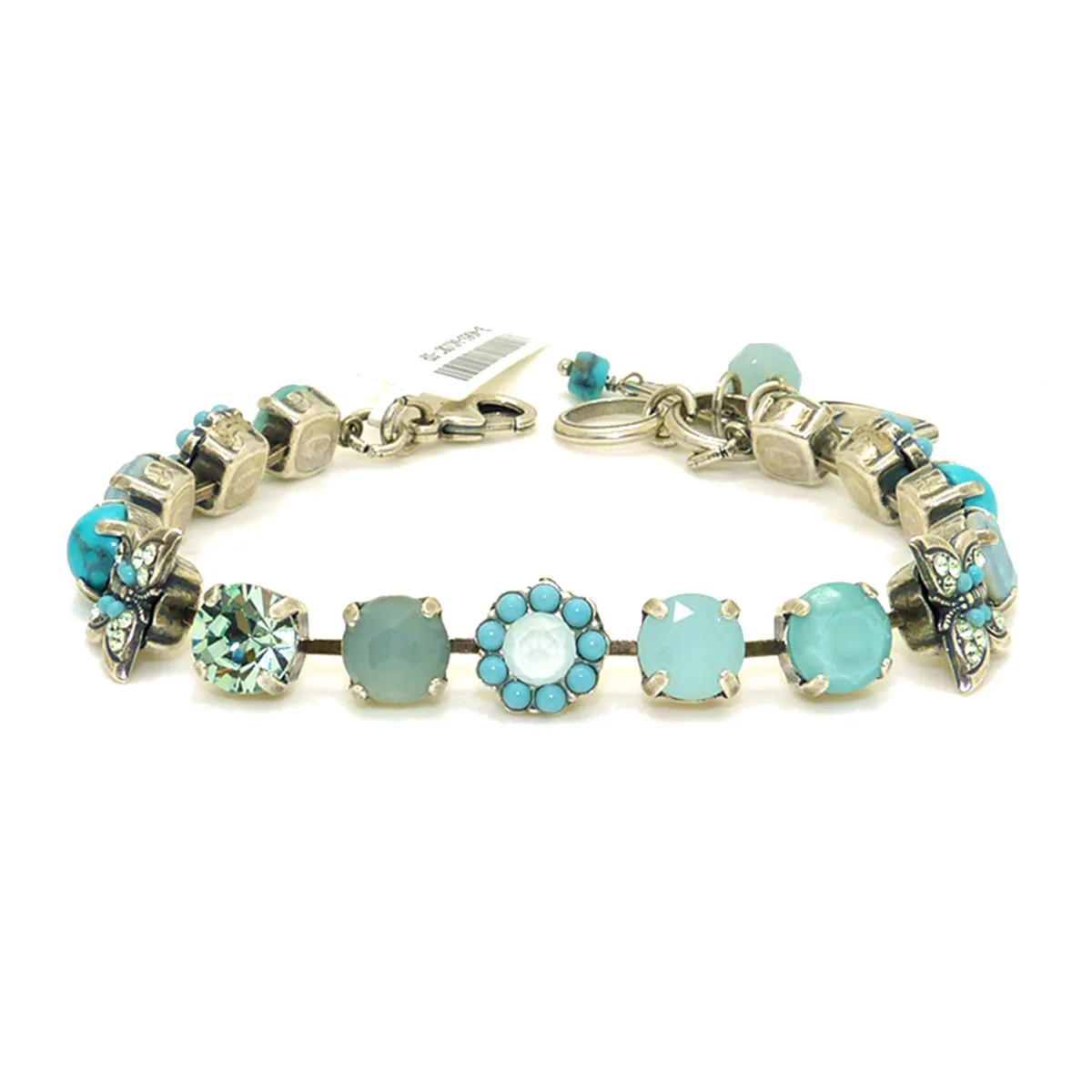 Mariana Handmade Swarovski Silver Bracelet 4063 M1087 Butterfly Flower Turquoise
