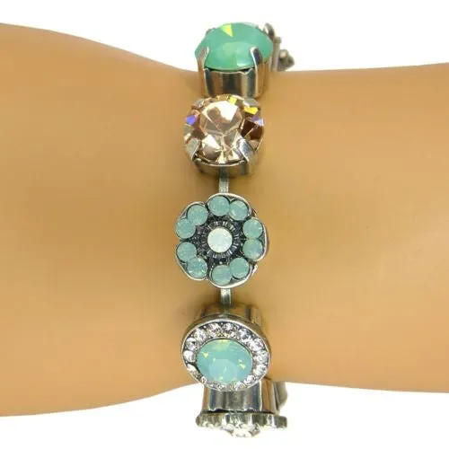 Mariana Handmade Swarovski Silver Bracelet 4084 23439 Seaside Opal Peach