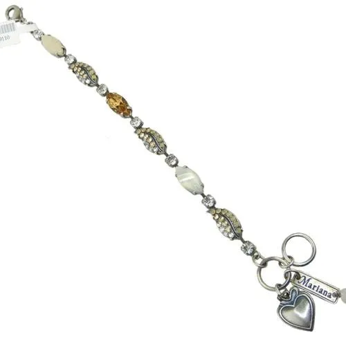 Mariana Handmade Swarovski Silver Bracelet 4150 M39110 Pearl Crystal Topaz Opal